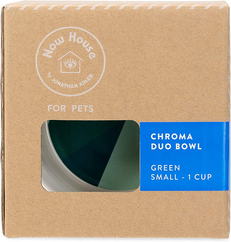 Green "Chroma" Duo Bowl, Small | Dishwasher Safe, Easy to Clean Dog Bowl with Anti-Skid Lid | Dual Functionality Bowl for Dogs for Storage or Travel